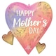 image 1 of Happy Mother's Day Botanical Foliage Heart Shape Helium Foil Shaped Balloon 55cm / 22 in | Multi