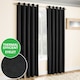 image 1 of Enhanced Living Vogue Black 90 x 90 inch (229x229cm) Eyelet Thermal Noise reducing Dim Out Curtains (PAIR)
