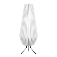 ValueLights Astrid Geometric Origami Teardrop Paper Pleat Floor Lamp | White