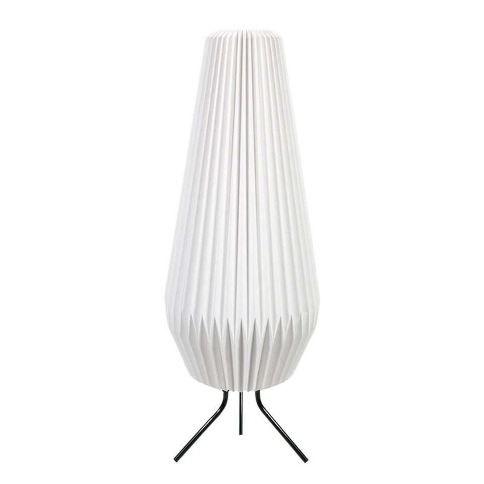 image 1 of ValueLights Astrid Geometric Origami Teardrop Paper Pleat Floor Lamp | White