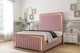 image 2 of Sloomy Boston Gold Pink Plush Bed Frame With Mattress With 50" Upholstered Headboard 4' Small Double