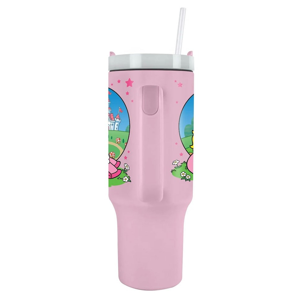 image 1 of Super Mario Princess Peach 1.2L Travel Mug - Pink/Blue - One Size Pink