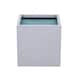 image 2 of Primrose Zinc Galvanised Silver Cube Planter Pot 40cm