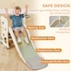image 6 of AIYAPLAY Foldable Kids Slide with Climber, Basketball Hoop, Cream White