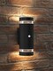 image 4 of Auraglow PIR Motion Sensor Double Up & Down Wall Light - FLORENCE | Grey | Anthracite/Warm White