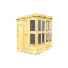 8 x 6 Feet Pent Potting Shed - Wood - L178 x W243 x H201 cm | Brown