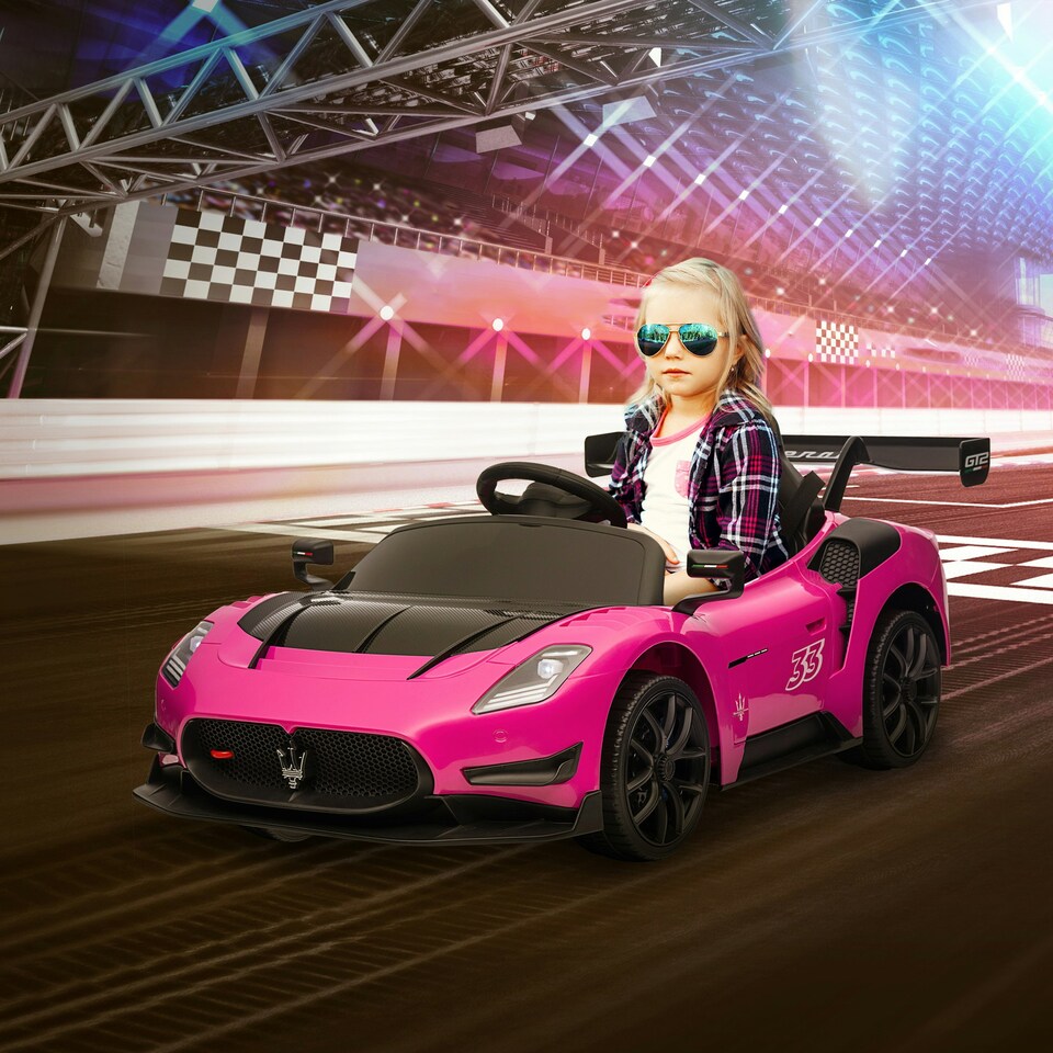 image 1 of AIYAPLAY Maserati GT2 Licensed 12V Electric Ride on Car w/ Remote, Pink
