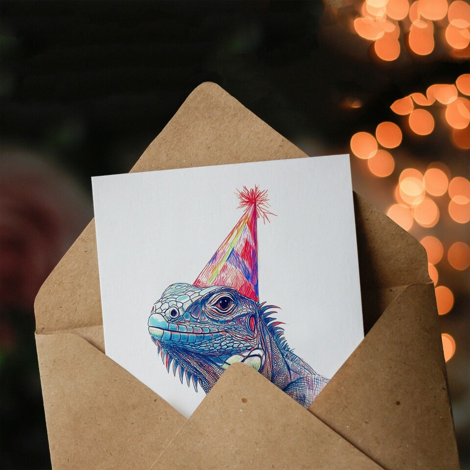 image 1 of Iguana Pun Wish You A Happy Birthday Funny Birthday Card