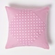 image 1 of Homescapes Cotton Plain Pink and Polka Dots Cushion Cover - 45 x 45 cm | Pink | Pink | 45 x 45 cm