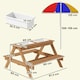 image 5 of AIYAPLAY Wooden Kids Picnic Table, Sand and Water Table w Benches, Parasol | Multi