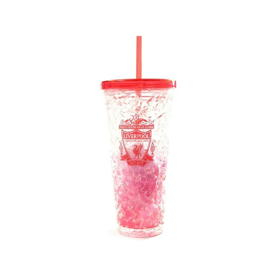 image 1 of Liverpool FC Crest 600ml Freezer Cup With Straw - Red - One Size