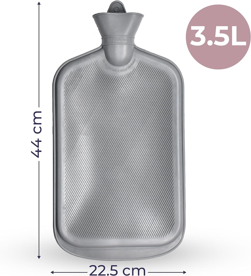image 1 of 1L Hot Water Bottle - Luxury, Soft and Washable Hot Water Bag for Hot and Cold Compress