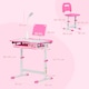 image 5 of HOMCOM Kids Desk and Chair Set, Height Adjustable Study Desk with USB Lamp | Pink