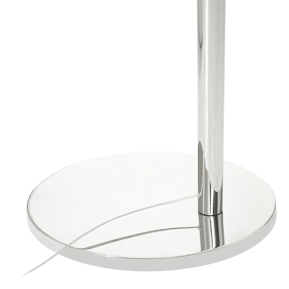 image 1 of Interiors by Premier Nickel Finish Floor Lamp, Arched Metal Frame with Black Shade, Modern Tall Standing Lamp for Living Room Black