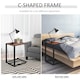 image 6 of HOMCOM C-Shape Side End Table w/ Steel Frame Wide Base for Living Room 