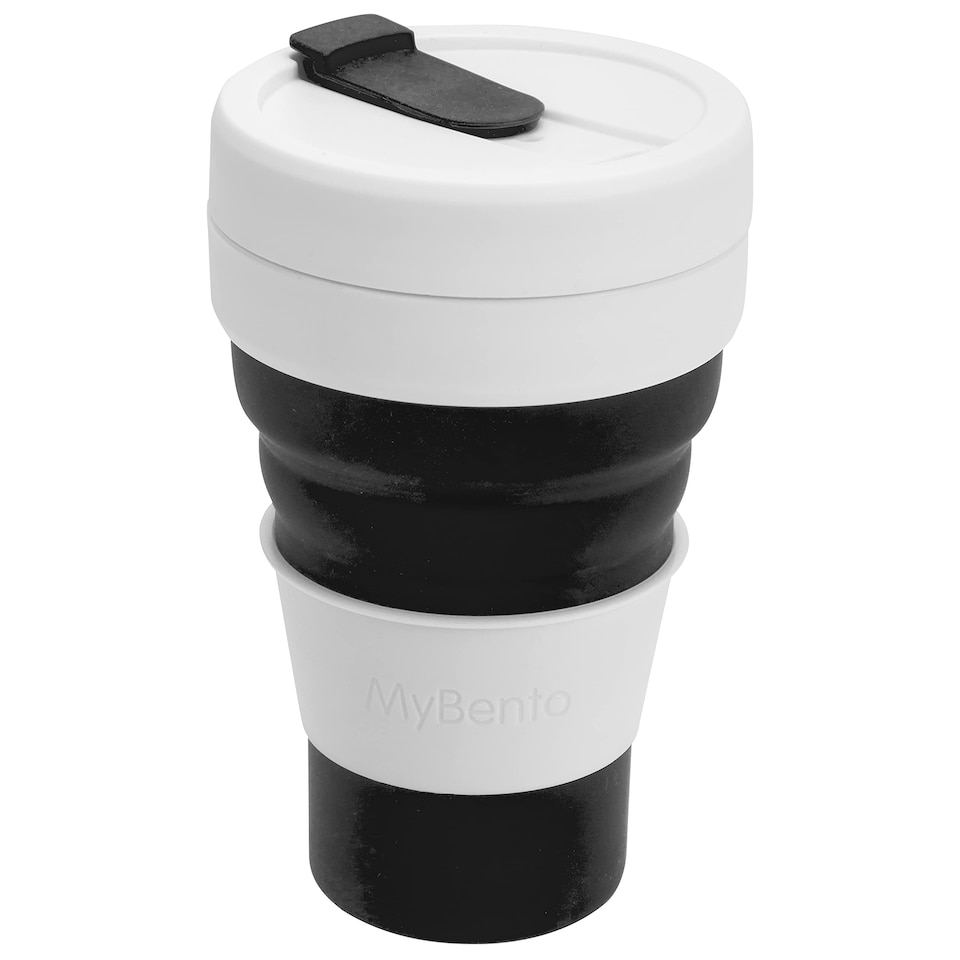 image 1 of PMS Collapsible Travel Cup Grande - 355ml Black, Spill-Proof Pop-Up
