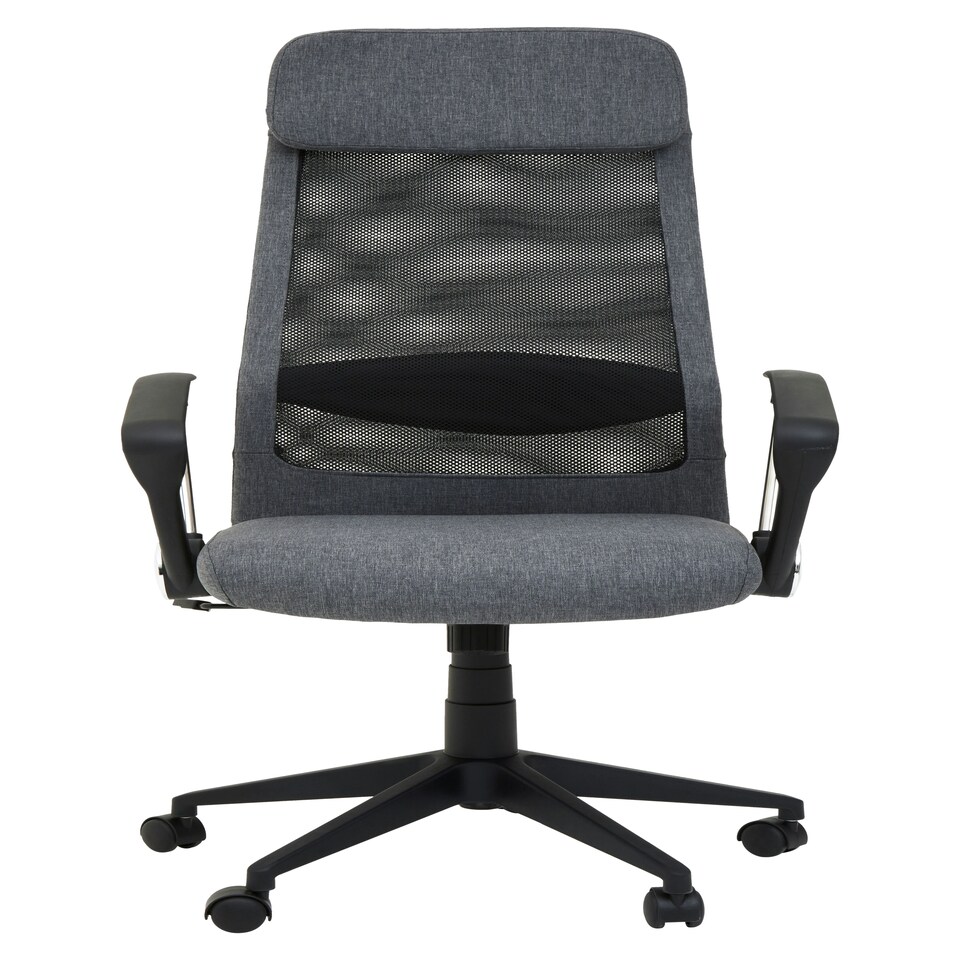 image 1 of Interiors by Premier Brent Black Mesh And Grey Fabric Home Office Chair