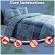 image 3 of VELVETIO Denim Check Printed Duvet Cover Set Reversible Polycotton Beddings Blue | King