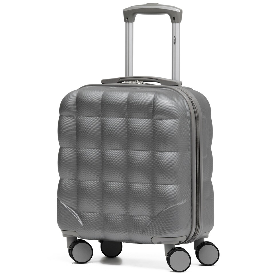 image 1 of Flight Knight Bubble Suitcase - Ryanair easyJet Jet2 Approved - 8 Wheel Carry Cabin Hardcase 45x36x20cm | Black | Black | Cabin Bag
