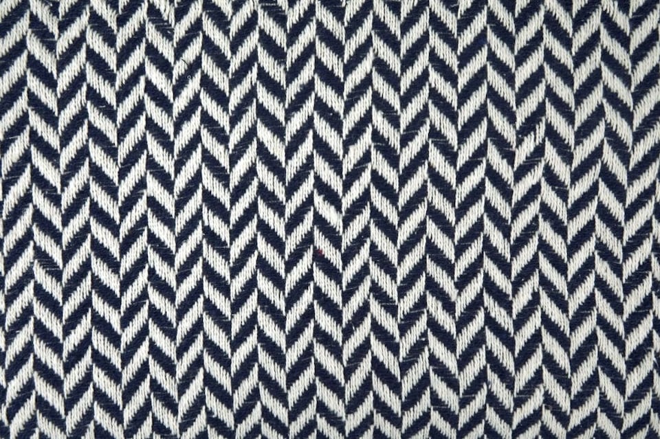 image 1 of Chevron Collection Recycled Cotton Throw in Navy (70" x 100") | Blue | Blue
