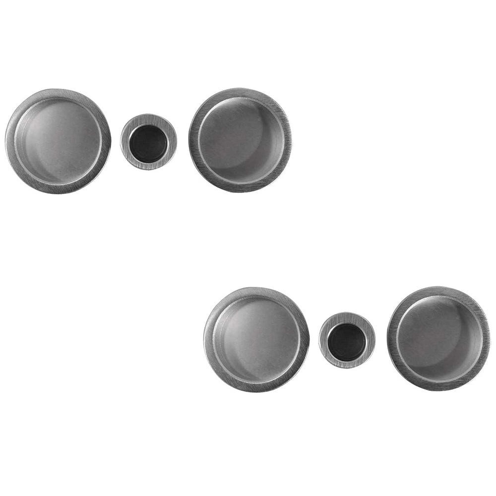 2 PACK High-Quality Circular Flush Pull Kits in Elegant Satin Chrome Finish