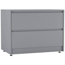 URBNLIVING 2 Drawer Chest Storage Unit With Adjustable Feet | Multi | Grey | 1