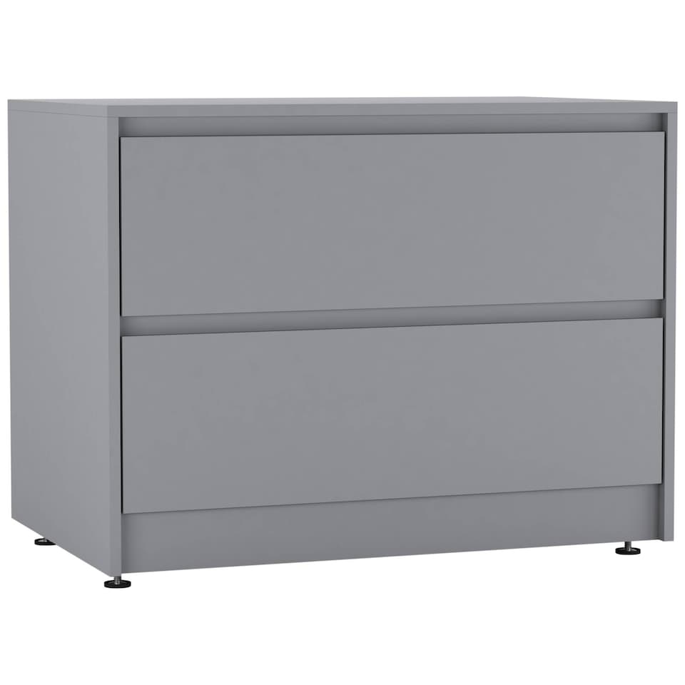 image 1 of URBNLIVING 2 Drawer Chest Storage Unit With Adjustable Feet | Multi | Grey | 1