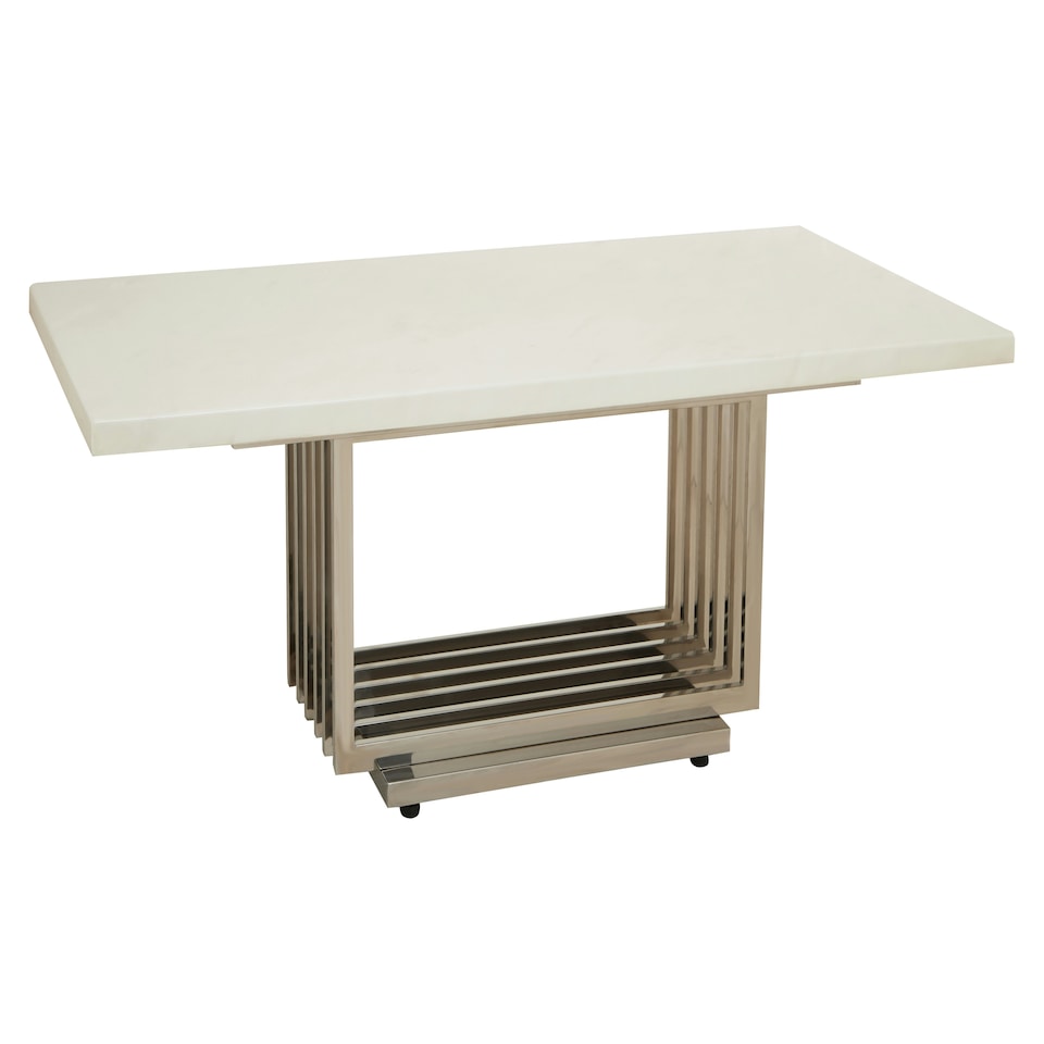 image 1 of Interiors by Premier White Marble Coffee Table Silver