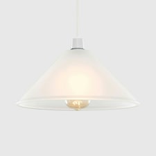 ValueLights Pair of - Frosted White Tapered Ceiling Pendant Shades - Bulbs Included