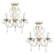 image 3 of ValueLights Pair of White Ceiling Light Chandelier