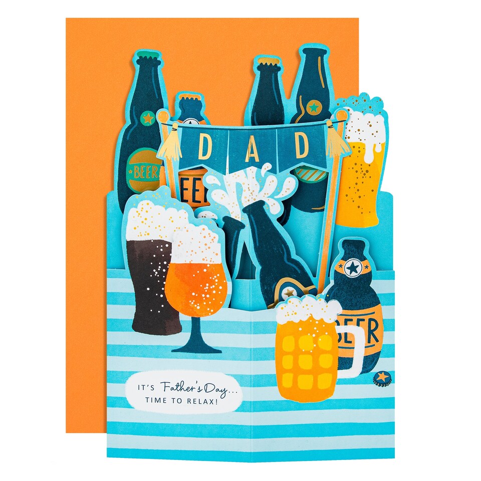 image 1 of Hallmark Father's Day Card For Dad - 3D Pop-Up Beer Design