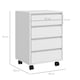 image 7 of HOMCOM Mobile Vertical Filing Cabinet with 4 Drawers for Home Office, White White