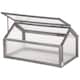 image 1 of Outsunny Wooden Cold Frame Greenhouse Garden Polycarbonate Grow House, Grey