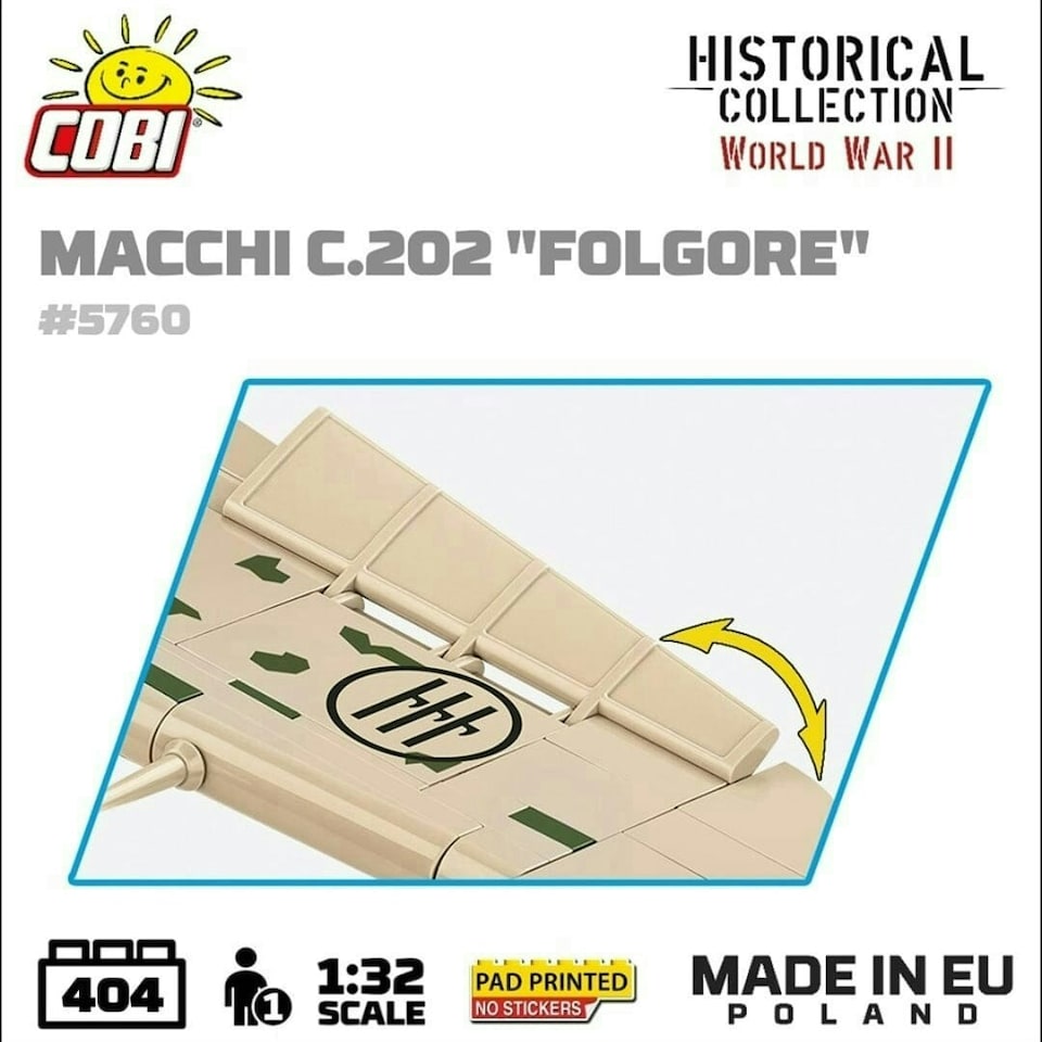 image 1 of Macchi C. 202 Folgore brick plane model - COBI 5760 - 405 bricks