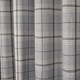 image 5 of OHS Textured Woven Check Eyelet Curtains, 66x72" - Grey