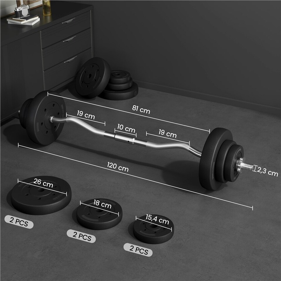 image 1 of Yaheetech 20 KG Barbell Weight Set
