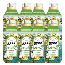 Lenor | Outdoorable Corfu Lemon Blossom and Jasmine Fabric Conditioner 50 Wash | 50 Wash x 8 Bottles | 12400ml