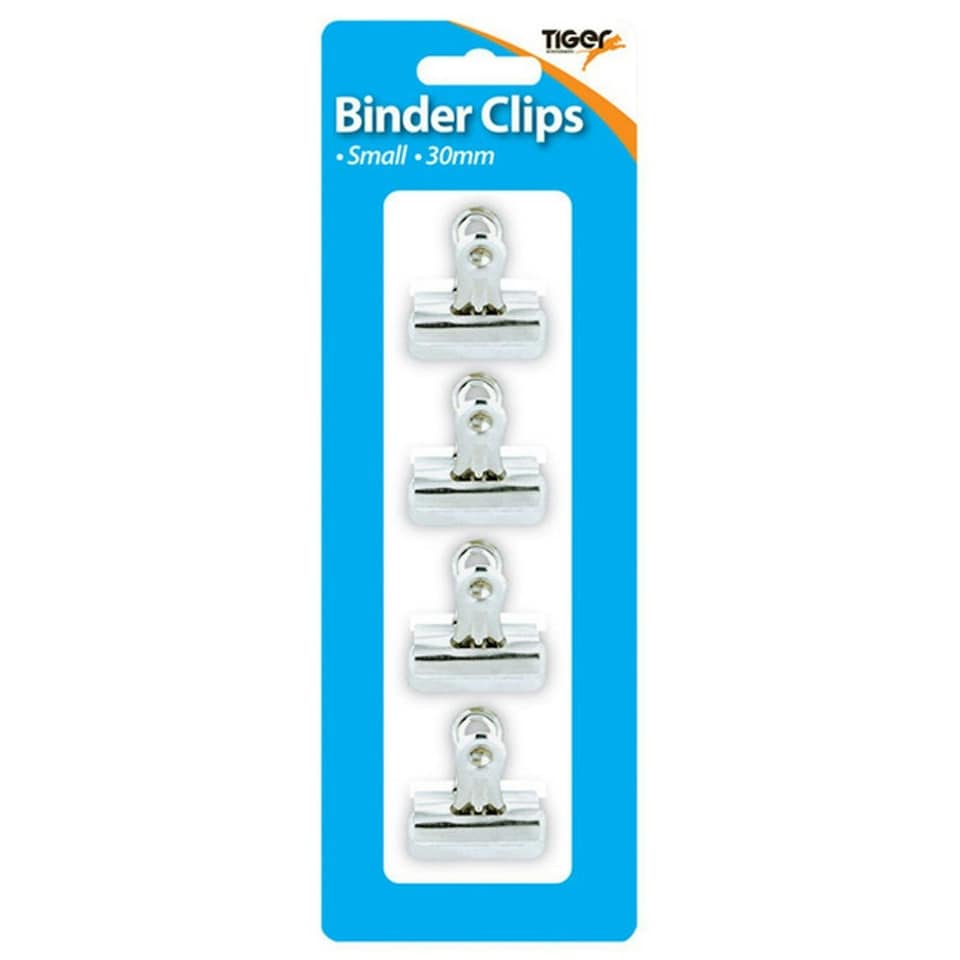 image 1 of Tiger Stationery Binder Clips - Silver - Small (30mm)