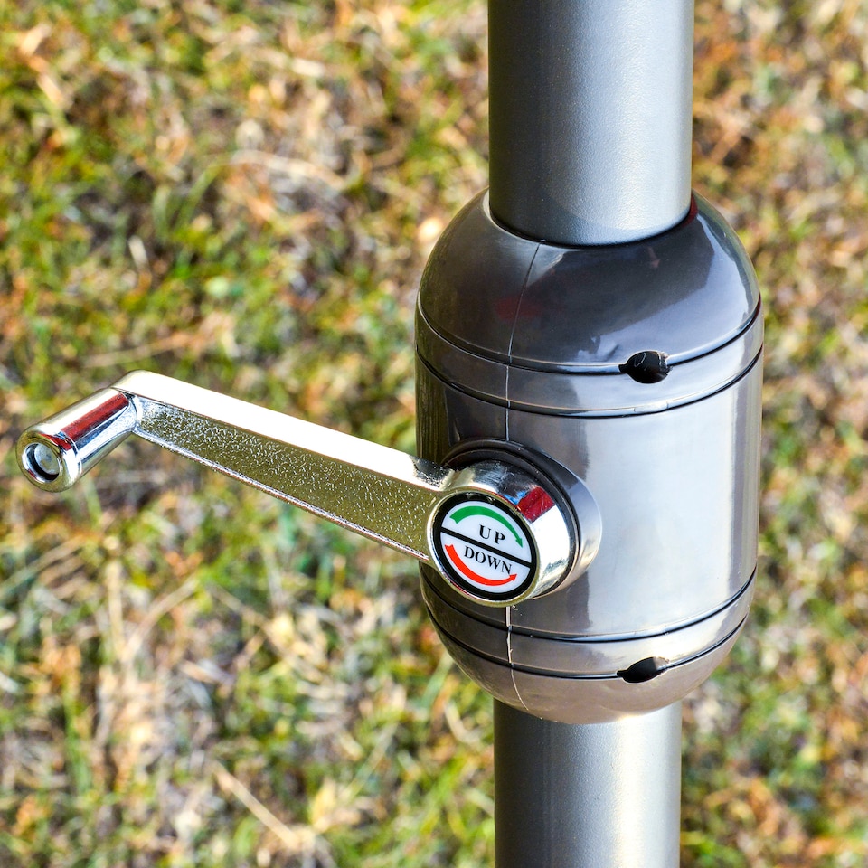 image 1 of Outsunny 4.6m Garden Parasol Double-Sided Sun Umbrella Patio Market Shelter Canopy Shade Outdoor with Cross Base – Green