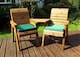 image 1 of Twin Companion Set Angled with Cushions - W180 x D90 x H98 - Fully Assembled - Green