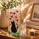 image 2 of Fused Glass Tea Light Holder – Cat & Poppy Design (Handmade)