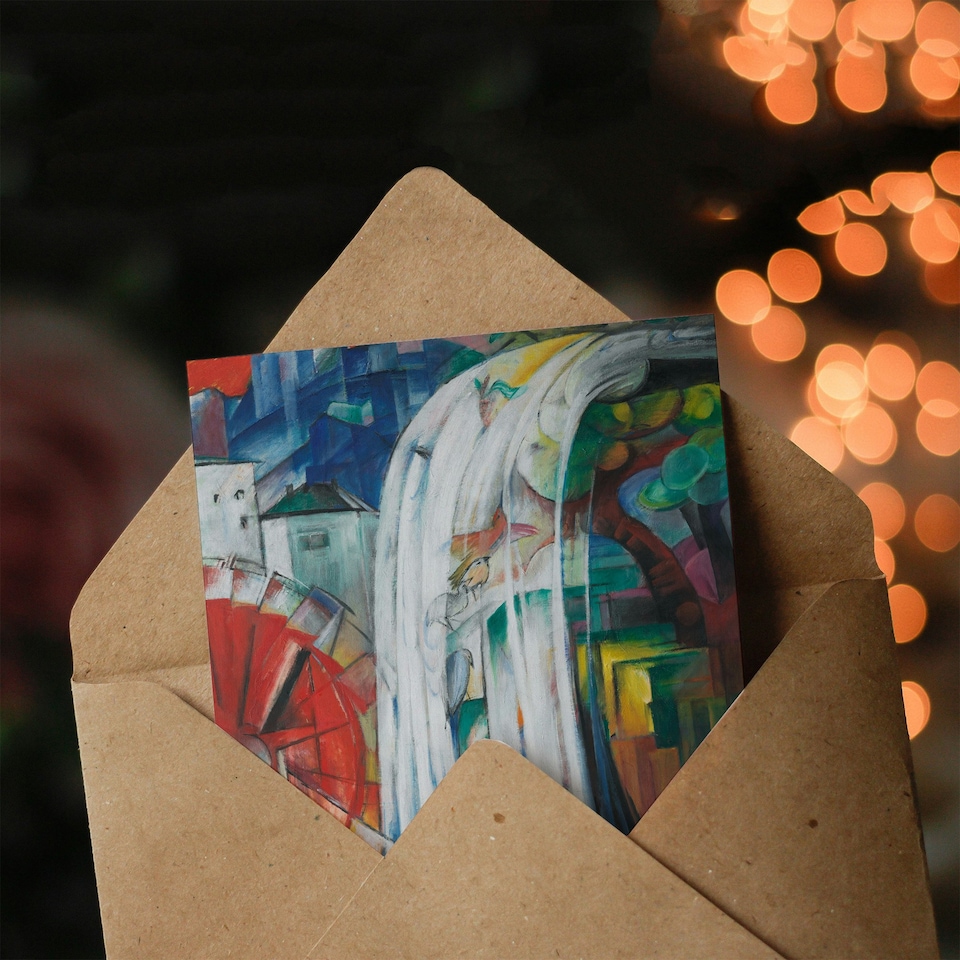 image 1 of Franz Marc Art Card The Bewitched Mill Colourful Painting