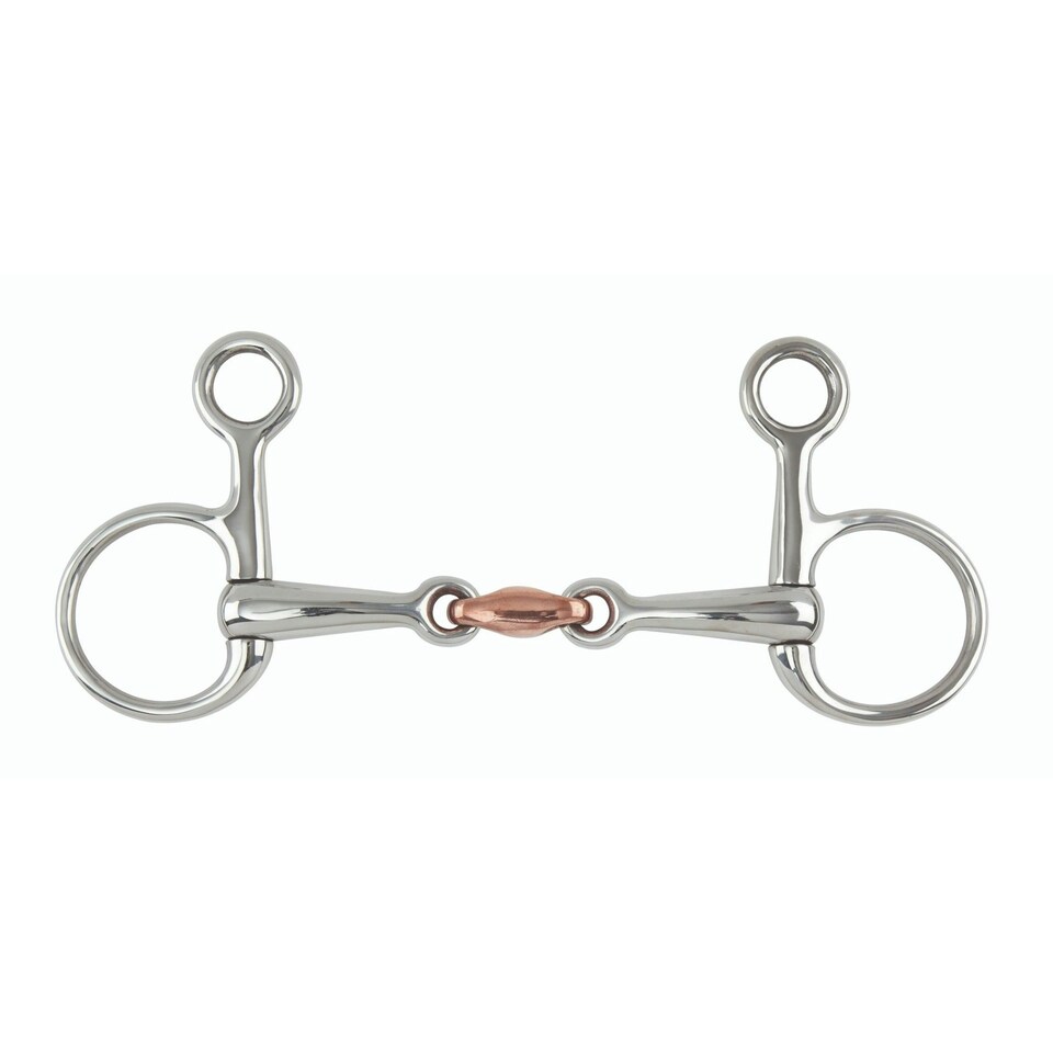 Shires Copper Lozenge Horse Hanging Cheek Snaffle Bit - Silver - 5.5in