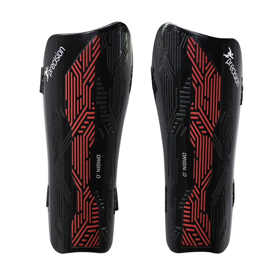 Precision Origin.0 Strap Shin Guards - Black/Red - XSmall - PRA217XSS - Black/Red - XSmall - PRA217XSS