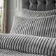 image 2 of Paoletti Alpine Striped Faux Fur Duvet Cover Set | Grey | Grey | King