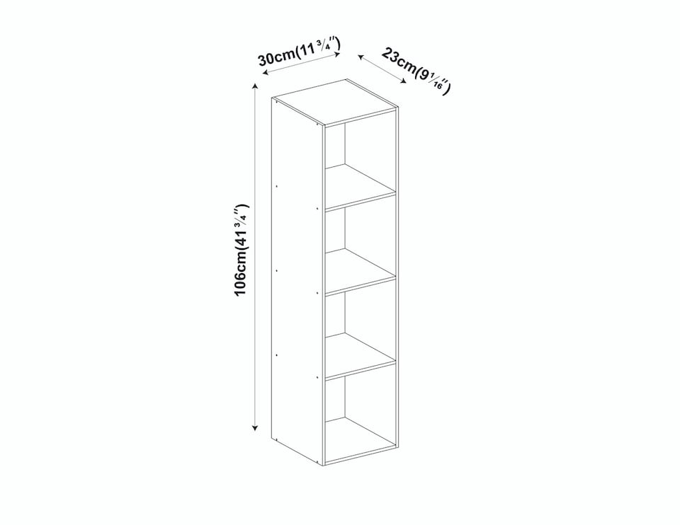image 1 of Wooden Bookcase Shelving Display Storage Shelf Unit Wood Shelves | Multi | Rustic Brown - 4 Shelf | 1