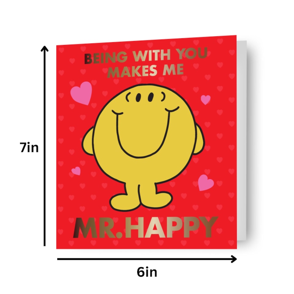 image 1 of Mr Men & Little Miss 'Mr. Happy' Valentine's Day Card