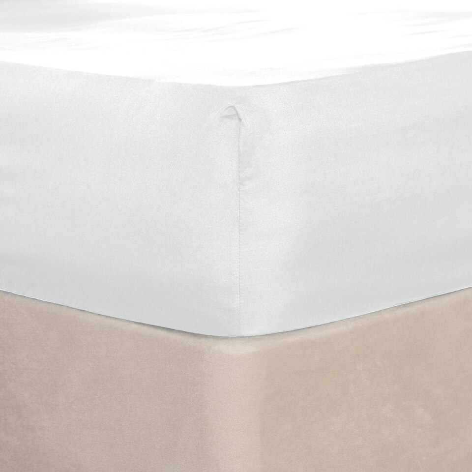 image 1 of OHS Plain Fitted Bed 25cm Deep Elasticated Sheet, King - White