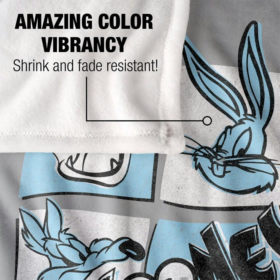 image 1 of Looney Tunes Squares Blanket - Multicoloured - One Size