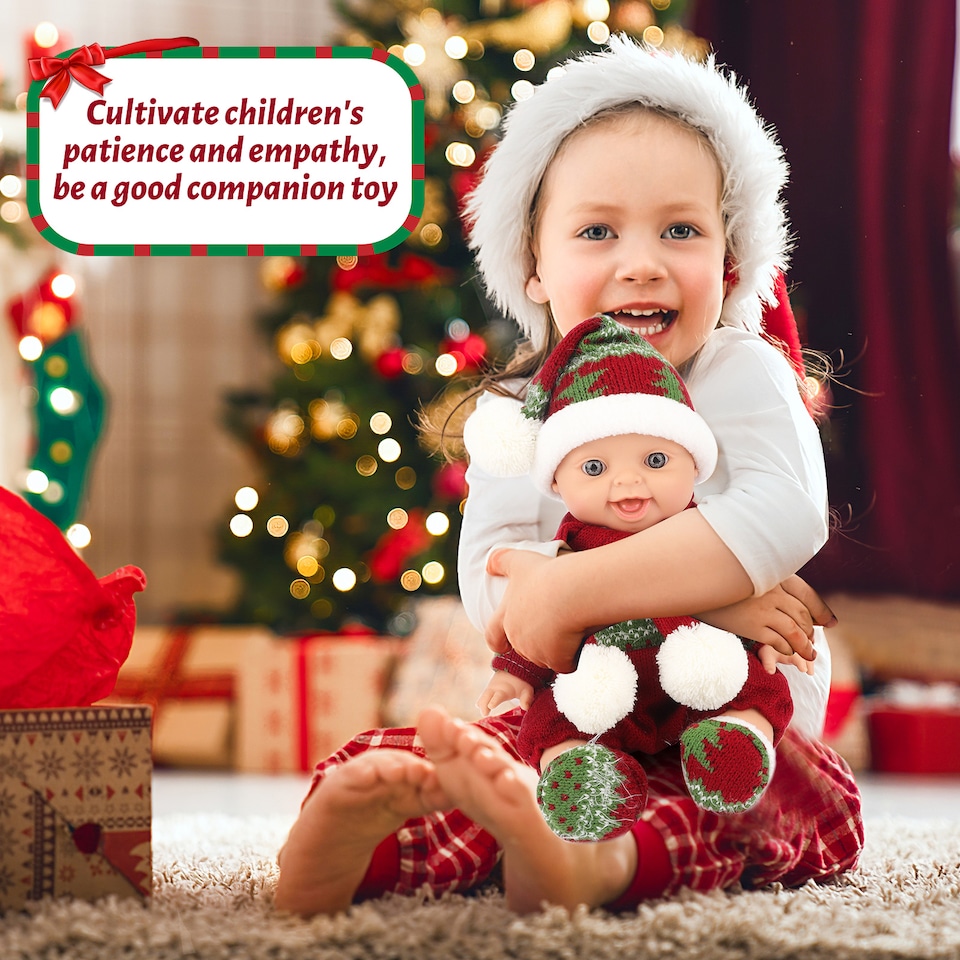 image 1 of Christmas Doll Set – Includes Extra Festive Outfit!